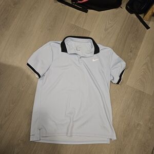 Nike Light Gray Dri-FIT Polo with Tonal Logo